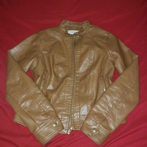 Faux Leather Bomber Jacket